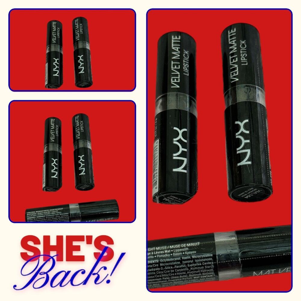 NYX‎ Velvet Matte Lipstick 3 Pack-VMLS04 Midnight Muse